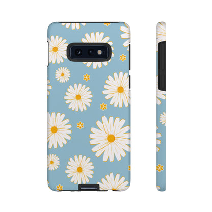 Bright Daisy Samsung Galaxy Case – Light Blue Background, Shockproof and Slim Design - BOGO Cases