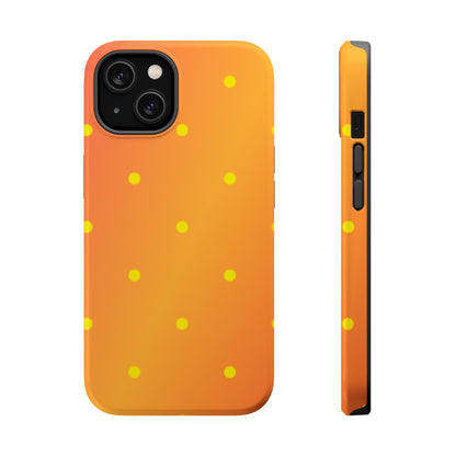 Sunset Gradient Polka Dots MagSafe iPhone Case – Shockproof, Matte Finish, Dual-Layer Protection