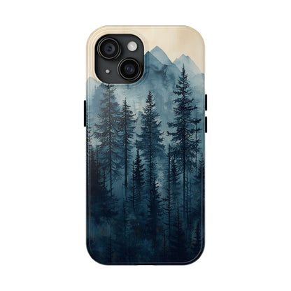 Misty Forest iPhone Case - Nature-Inspired Mountain Scene Protective Cover