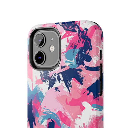 Vibrant Pink & Navy Abstract Splash – iPhone Case