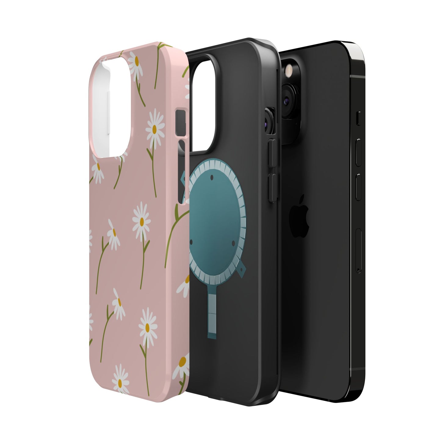 Daisy Delight Tough MagSafe iPhone Case – Cute Floral Design with Dual-Layer Protection