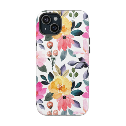 Blossoming Beauty – MagSafe Case with Pastel Floral Watercolor Design