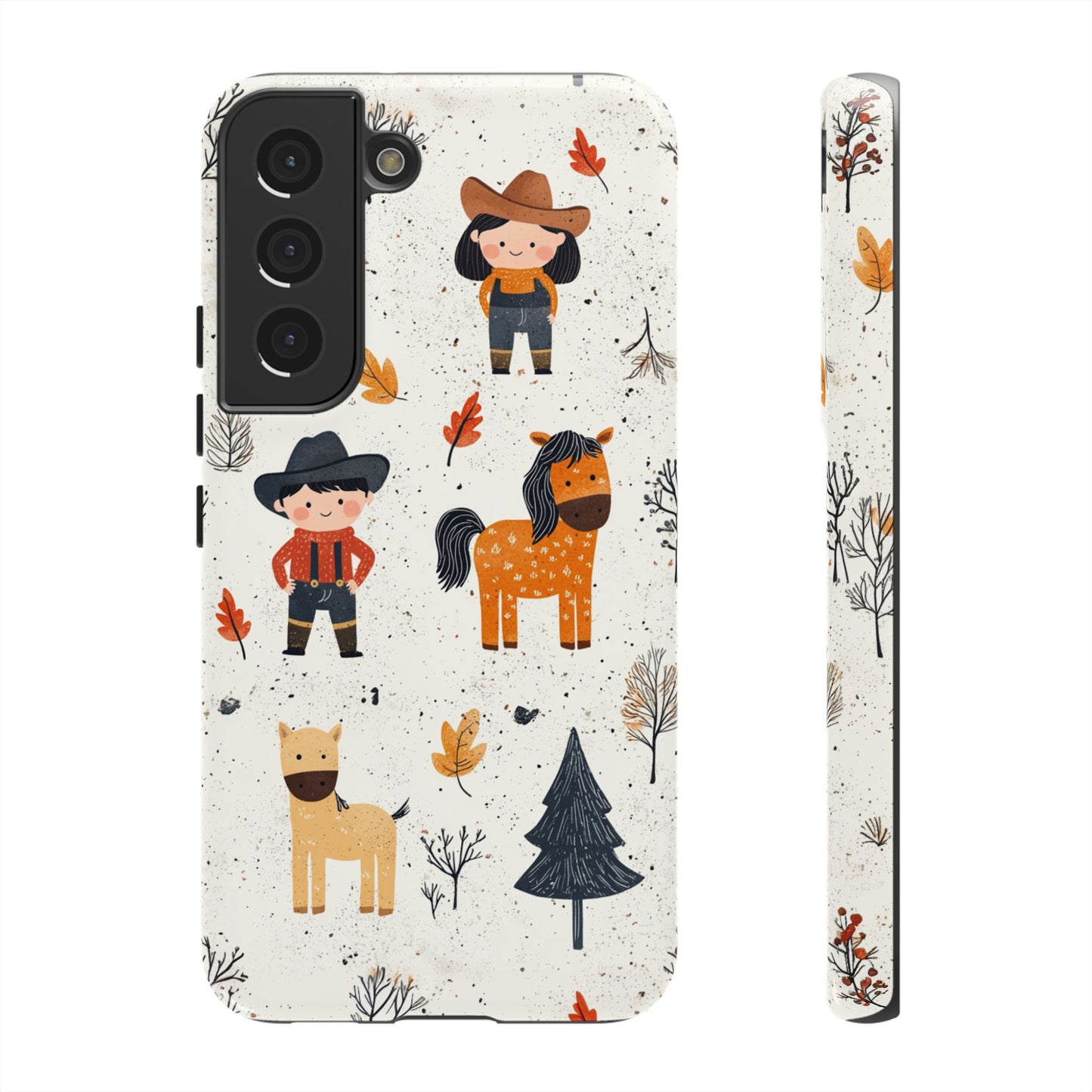 Cowboy Adventures Tough Samsung Galaxy Case – Cute Western Theme, Dual - Layer Protection - BOGO Cases