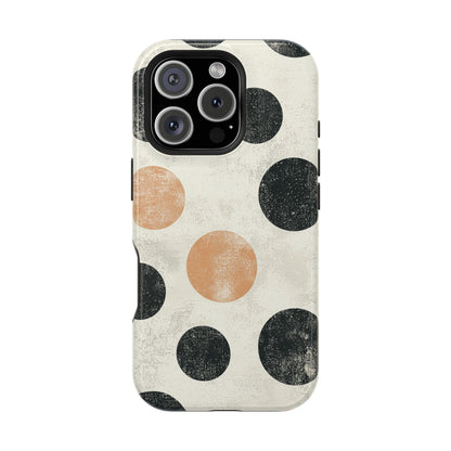 Vintage Polka Dot MagSafe iPhone Case - Retro Abstract Protective Cover