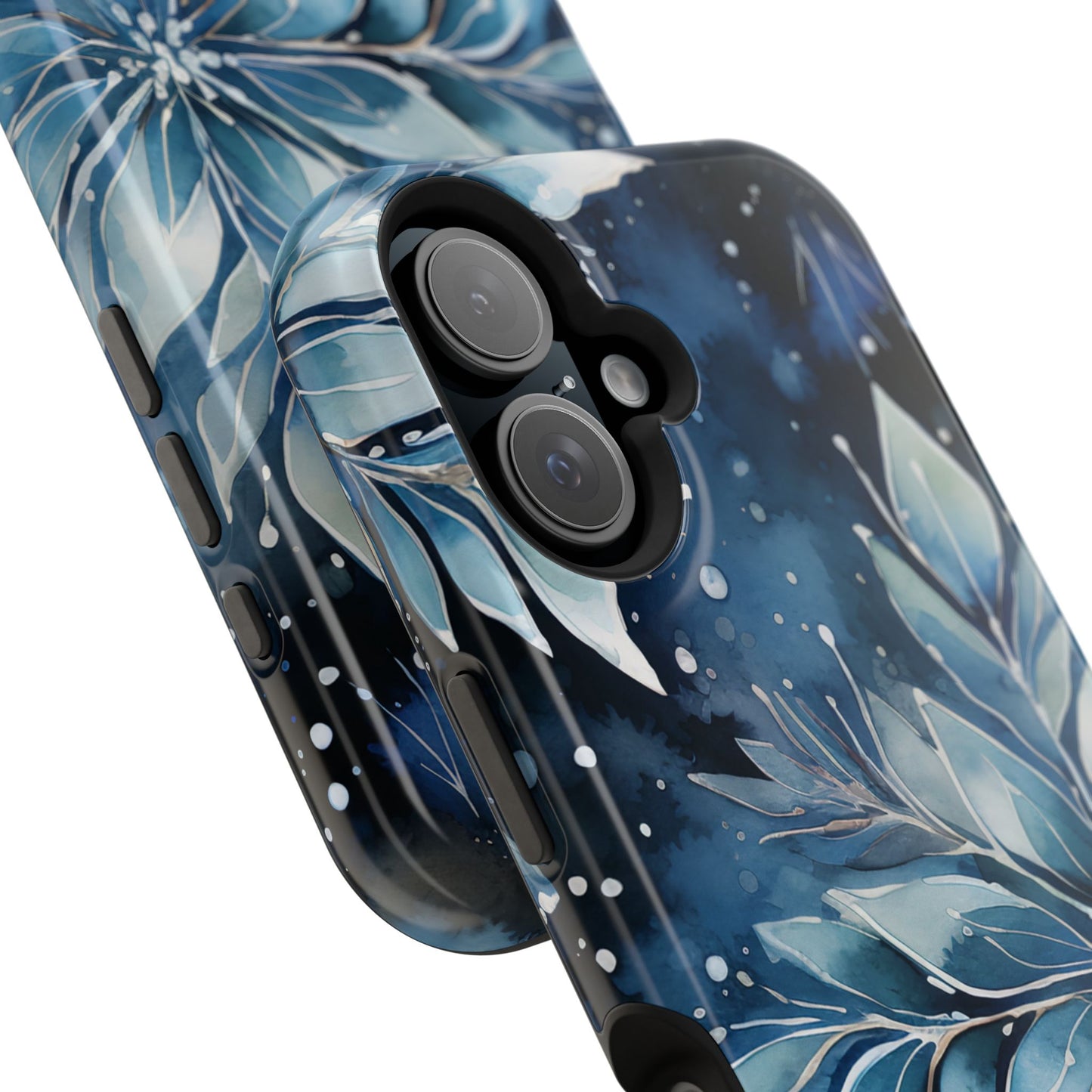 Winter’s Embrace – Blue Snowflake MagSafe iPhone Case