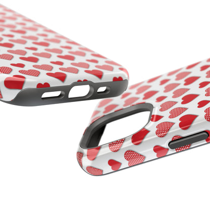 Red & Polka Dot Hearts MagSafe Case