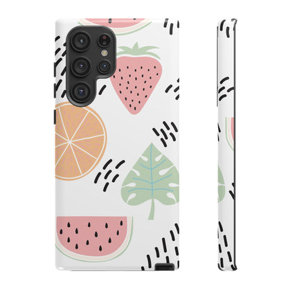 Tropical Fruit Fiesta Tough Samsung Galaxy Case – Fun Watermelon, Pineapple, and Citrus Design - BOGO Cases