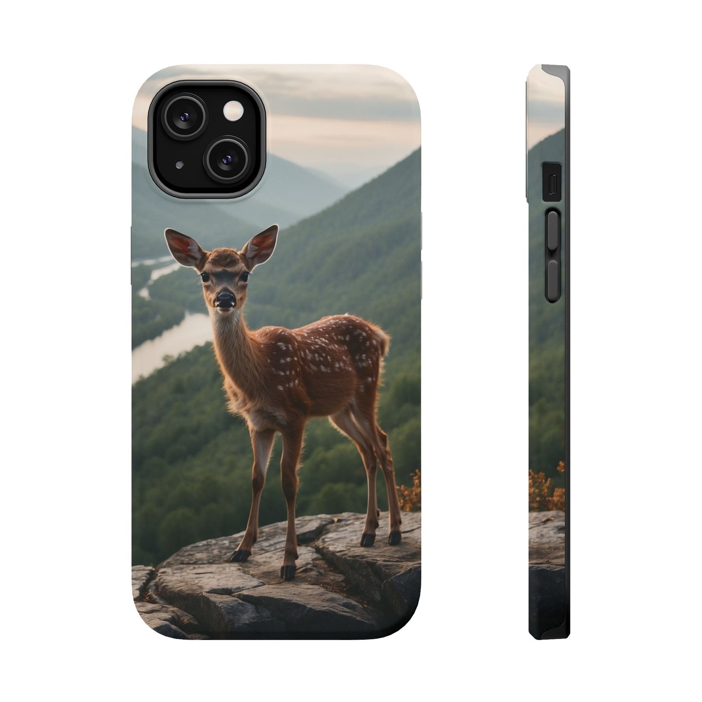 Majestic Fawn Overlooking Mountain Vista MagSafe iPhone Case