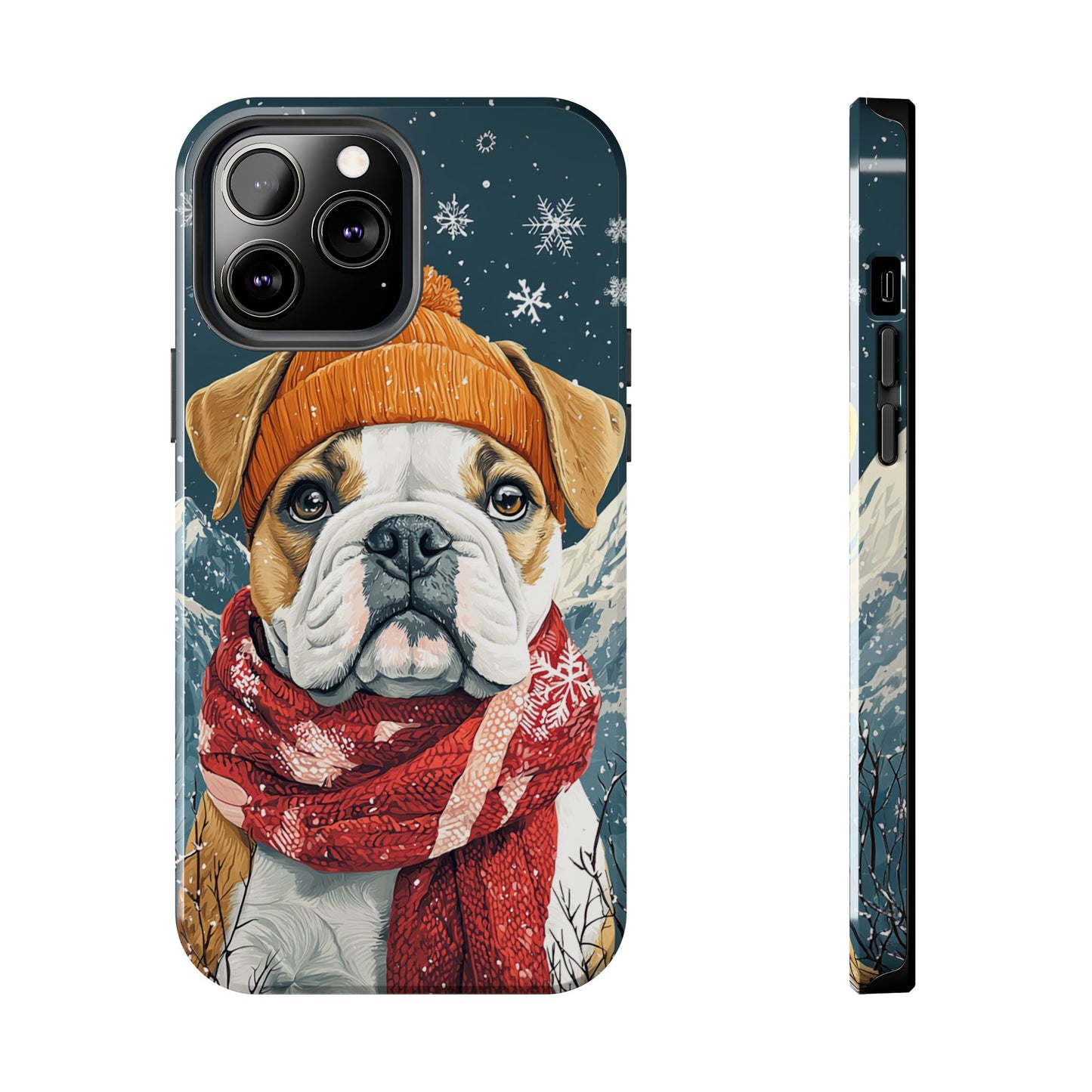 Cozy French Bulldog iPhone Case – Rustic Fireplace Protective Cover