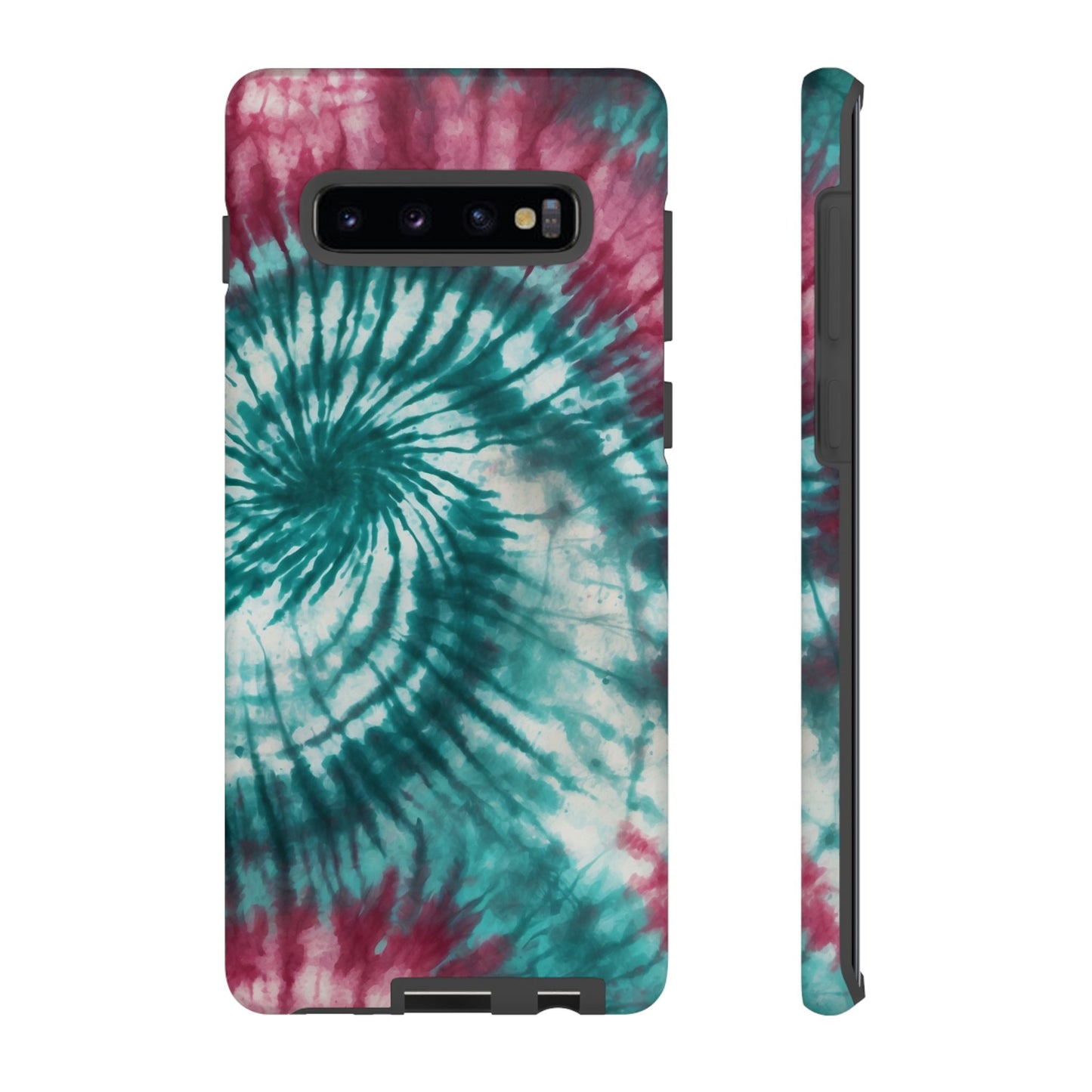 Teal and Pink Spiral Tie-Dye Samsung Galaxy Case – Boho Chic Design