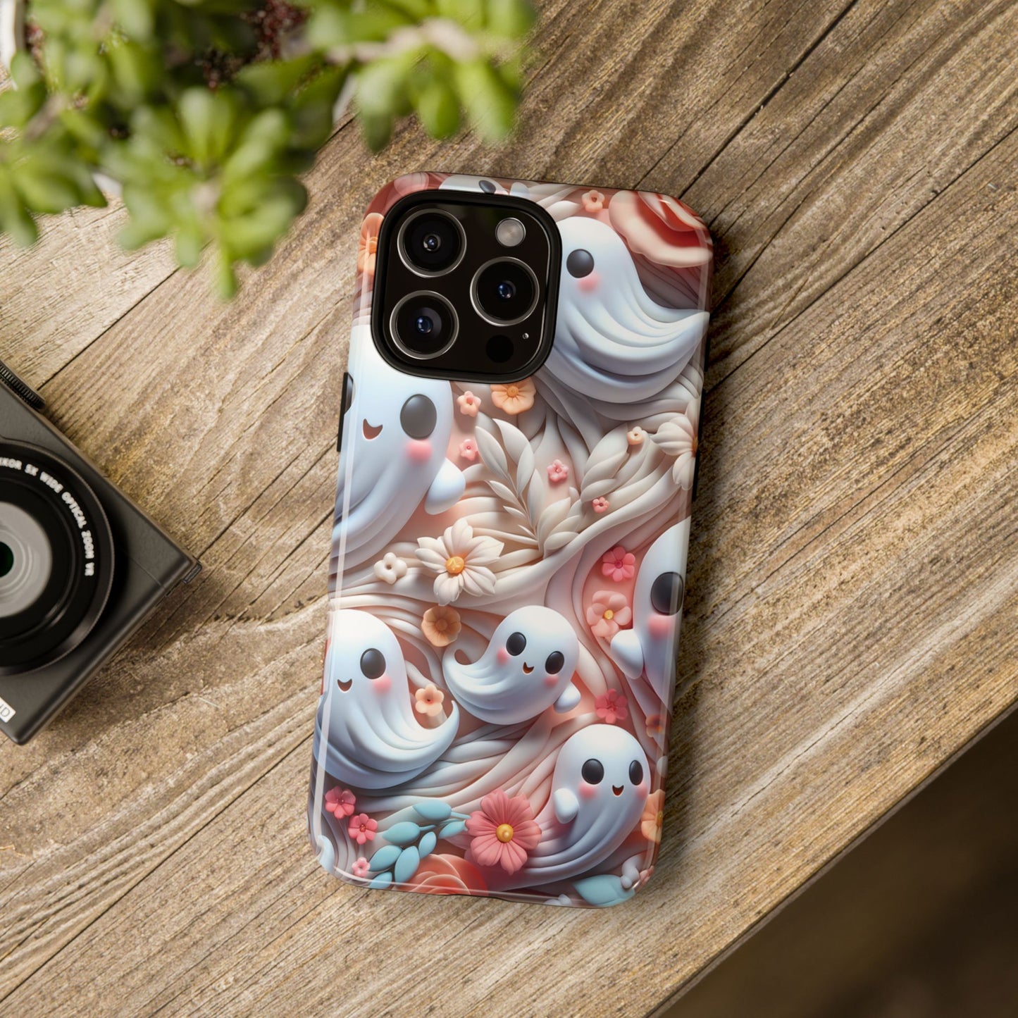 Clay Ghosts Phone Case - Whimsical Floral Protection