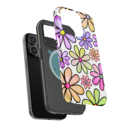 Pastel Daisy Dream MagSafe iPhone Case – Slim Profile, Glossy Finish