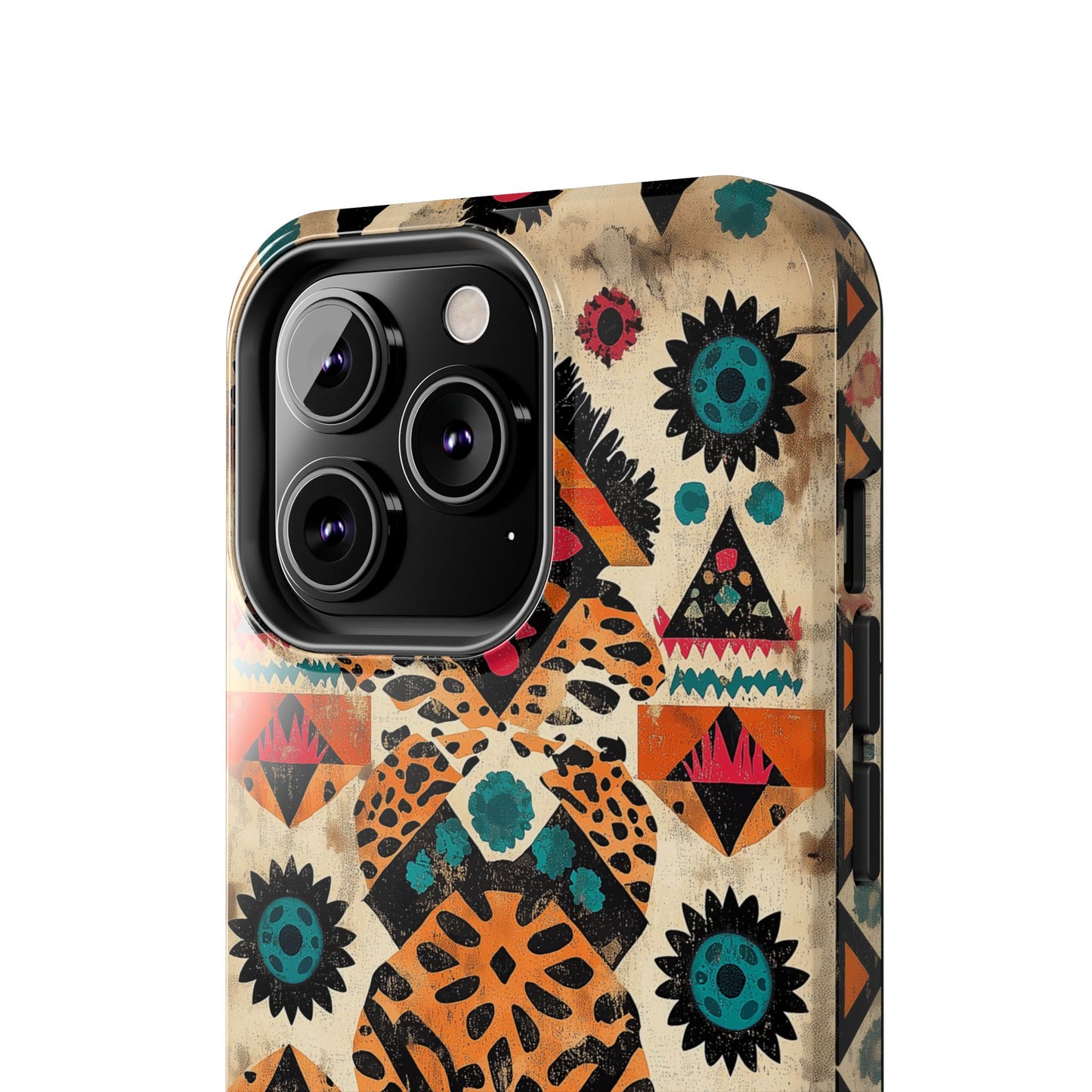 Bohemian Leopard & Tribal Floral Tough MagSafe iPhone Case – Vibrant Eclectic Design, Dual - Layer Protection - BOGO Cases