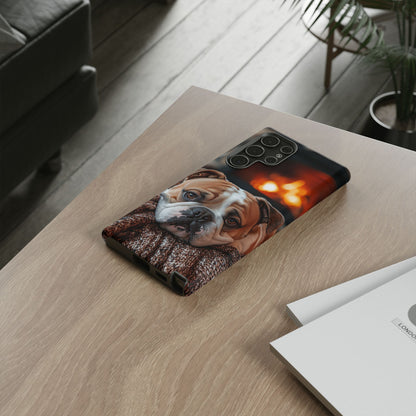 Cozy Bulldog Samsung Galaxy Case – Fireside-Inspired Protective Cover