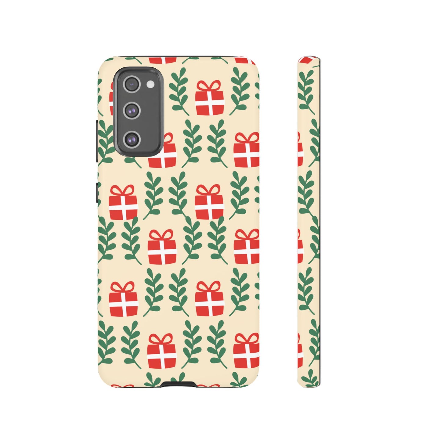 Samsung Galaxy Case: Holiday Cheer – Red Gifts & Green Leaves