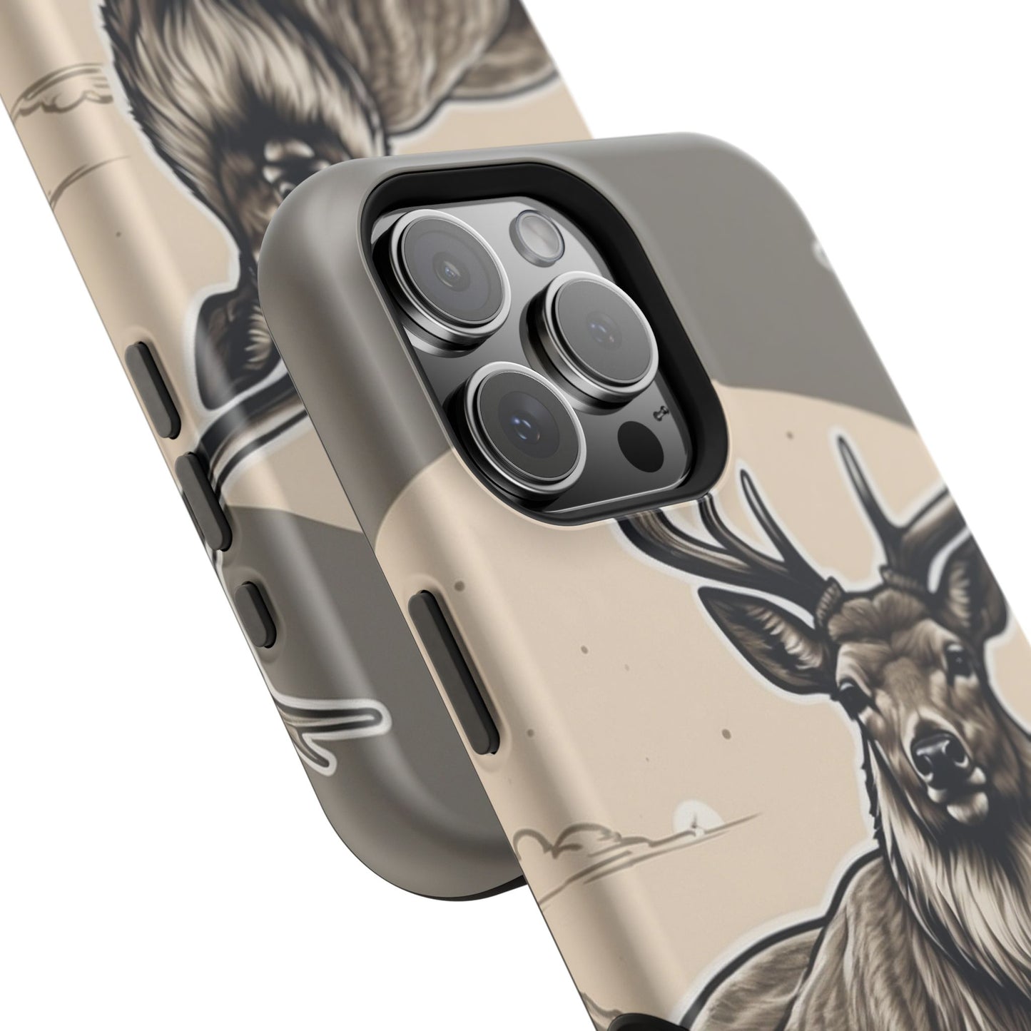 Monochrome Majesty – Regal Stag MagSafe iPhone Cases