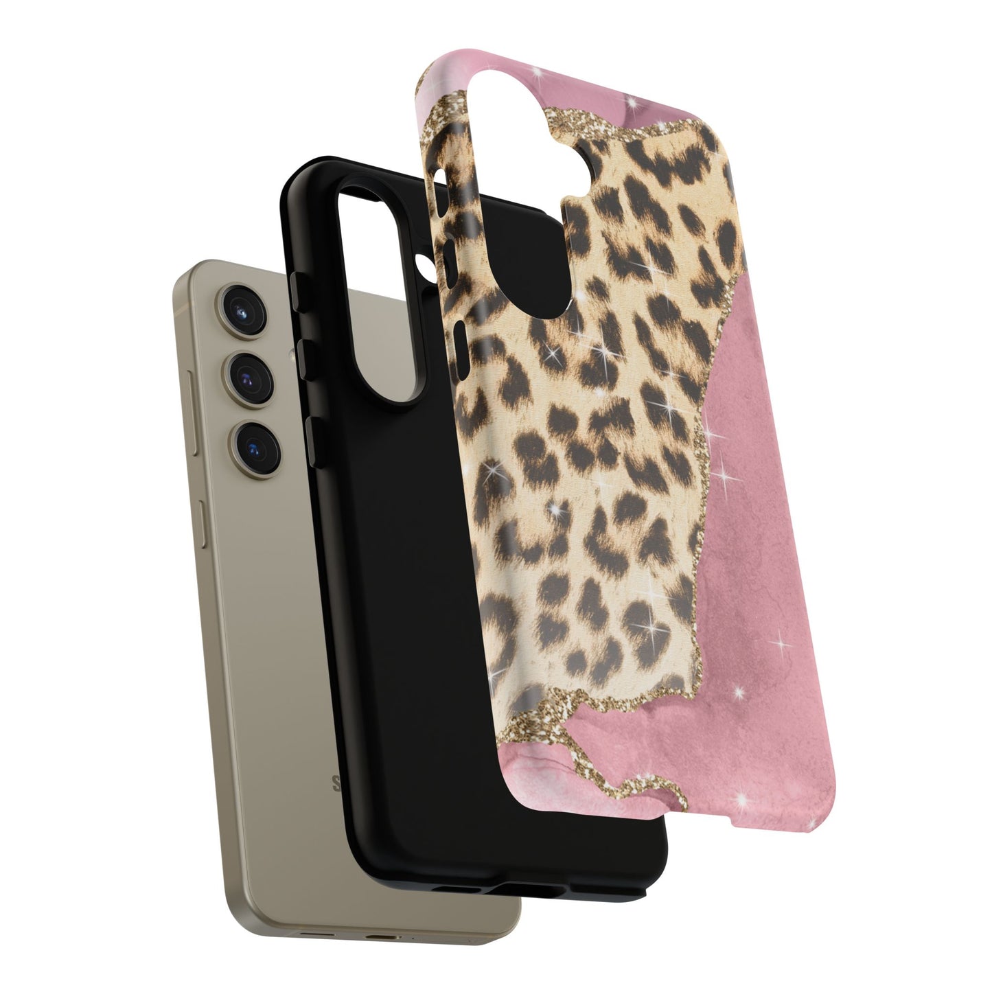 Pink Glam Leopard - Samsung Galaxy Series Case with Glitter Accents