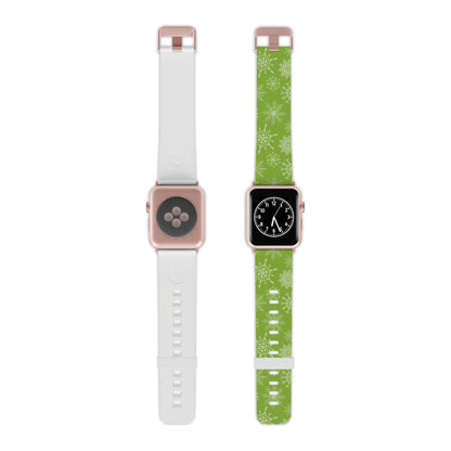 Green Snowflake Pattern Apple Watch Band