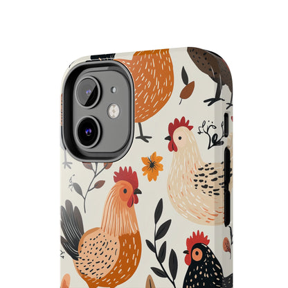 iPhone Case: Cluckin' Vintage – Chickens & Leaves