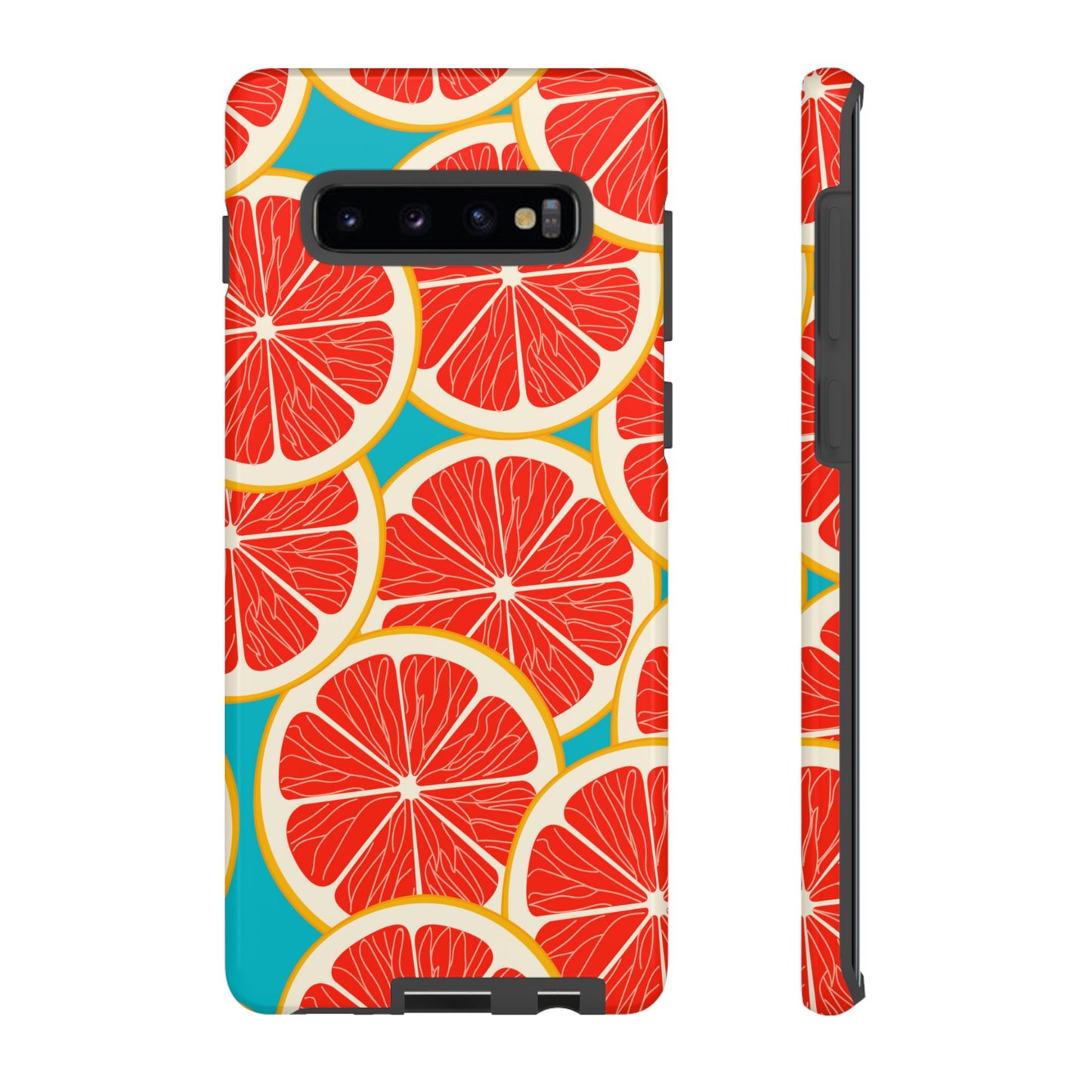 Ruby Grapefruit Pop Tough Samsung Galaxy Case – Vibrant Citrus Design, Shock - Resistant Protection - BOGO Cases