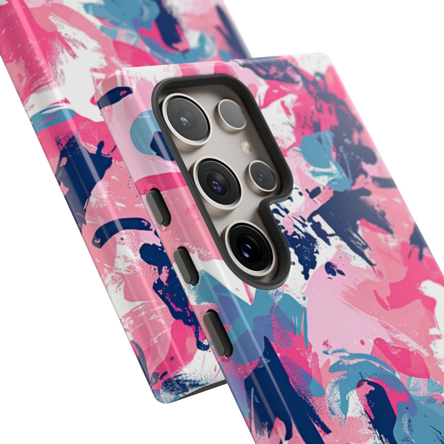 Vibrant Pink & Navy Abstract Splash – Samsung Galaxy Case