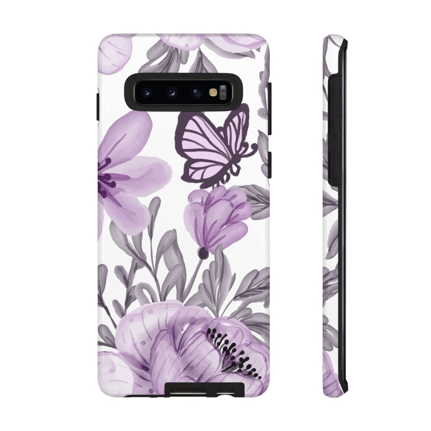 Lavender Bloom Butterfly Samsung Galaxy Case – Delicate Floral Design with Watercolor Details