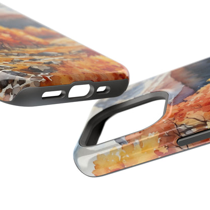 Watercolor Autumn Forest and Mountains - MagSafe iPhone Case