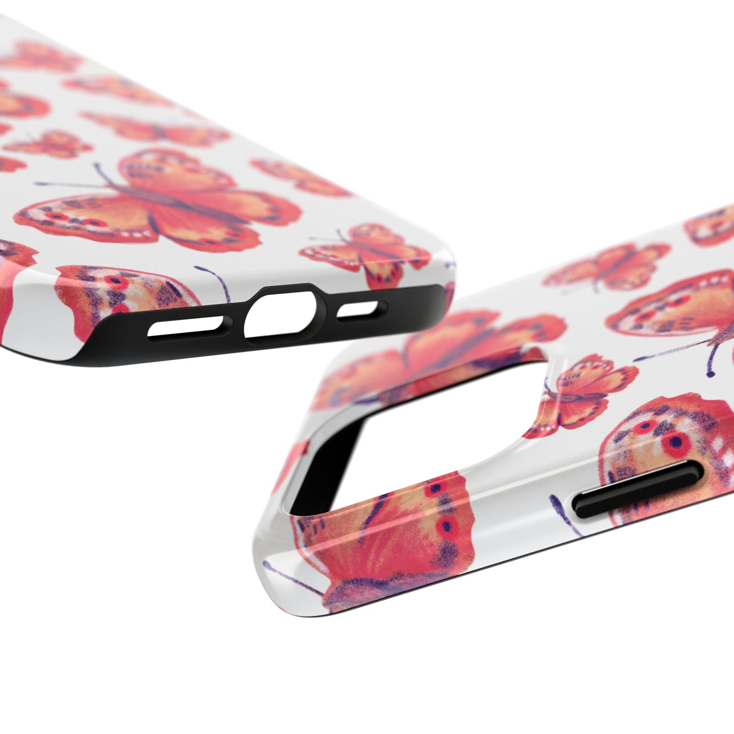 Coral Butterfly iPhone Case – Slim, Protective Design with Bold Watercolor Print