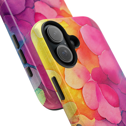 Sunset Petals Watercolor iPhone Case – Slim Design, Glossy Finish