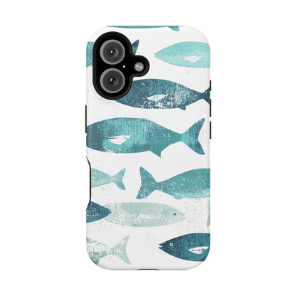 Vintage Blue Fish Print - MagSafe iPhone Series Case