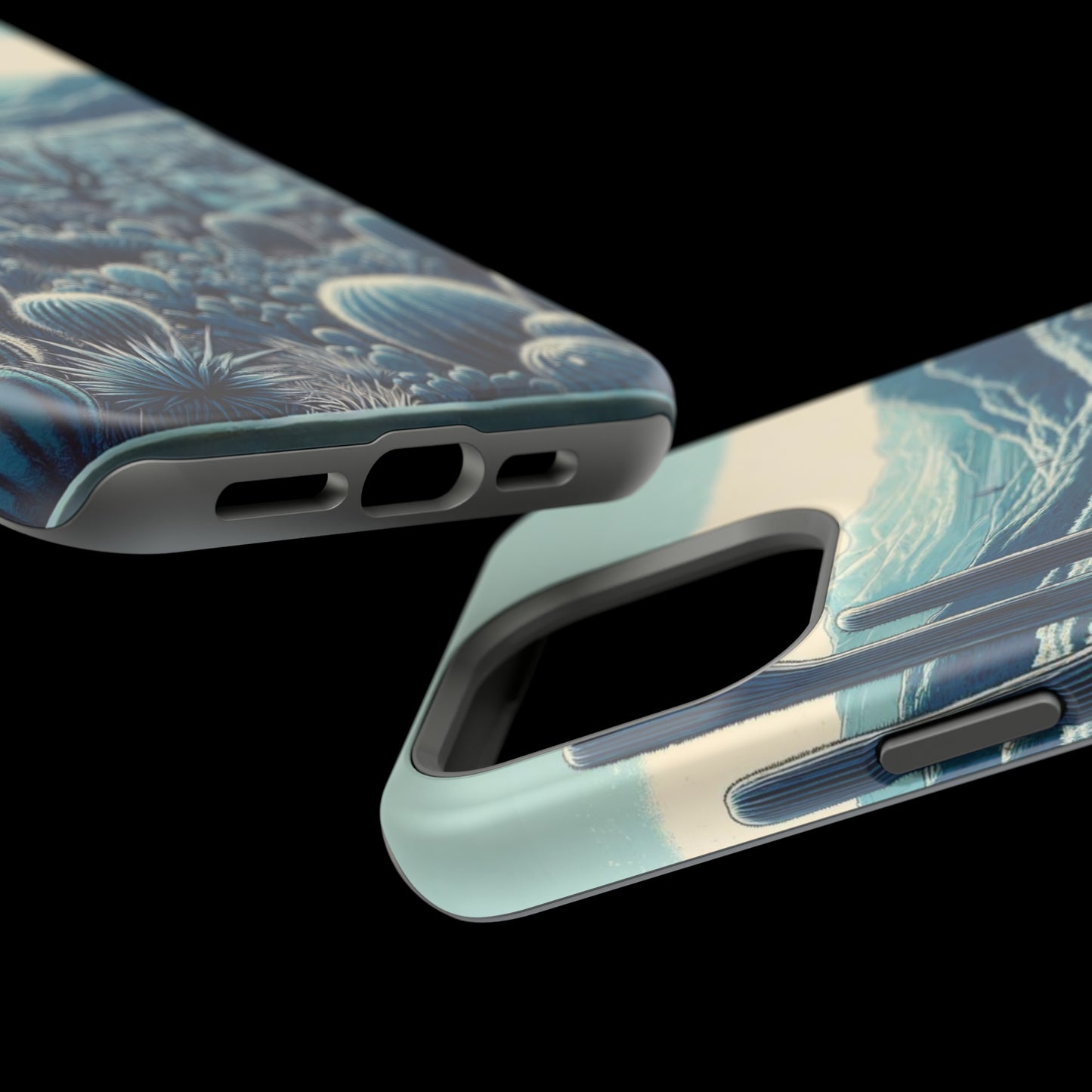 Desert Blues MagSafe Case - Serene Cactus Landscape for iPhone Series 13, 14, & 15