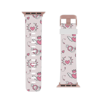 Pink Love Icons Apple Watch Band