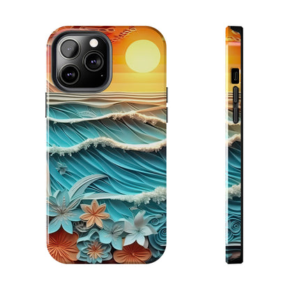 Tropical Sunset Paper Art Ocean – iPhone Series Case