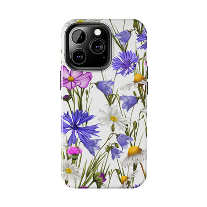 Wildflower Meadow iPhone Case – Purple, Blue, and White Floral Design