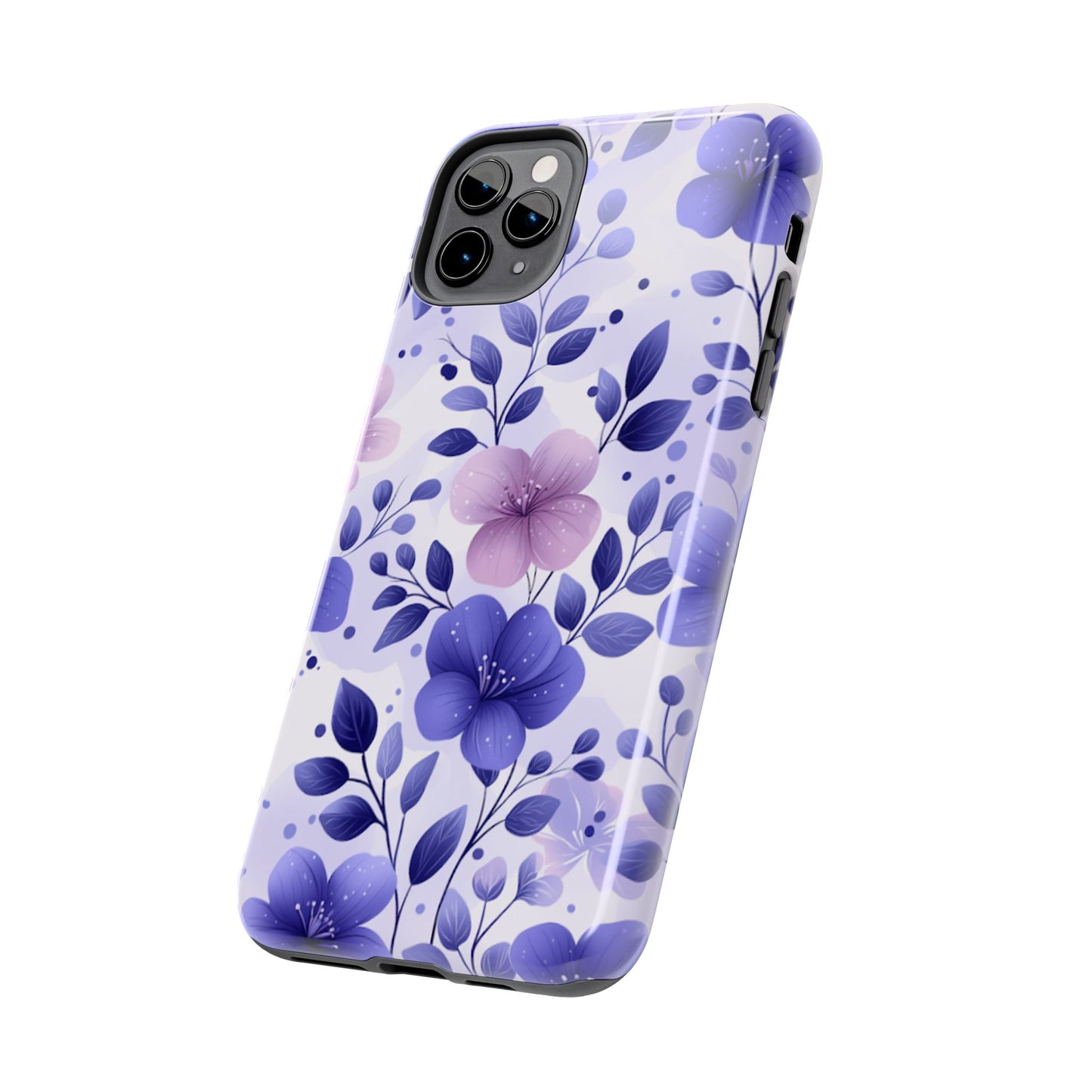 Purple Floral iPhone Case – Durable Protection with Elegant Flower Design - BOGO Cases