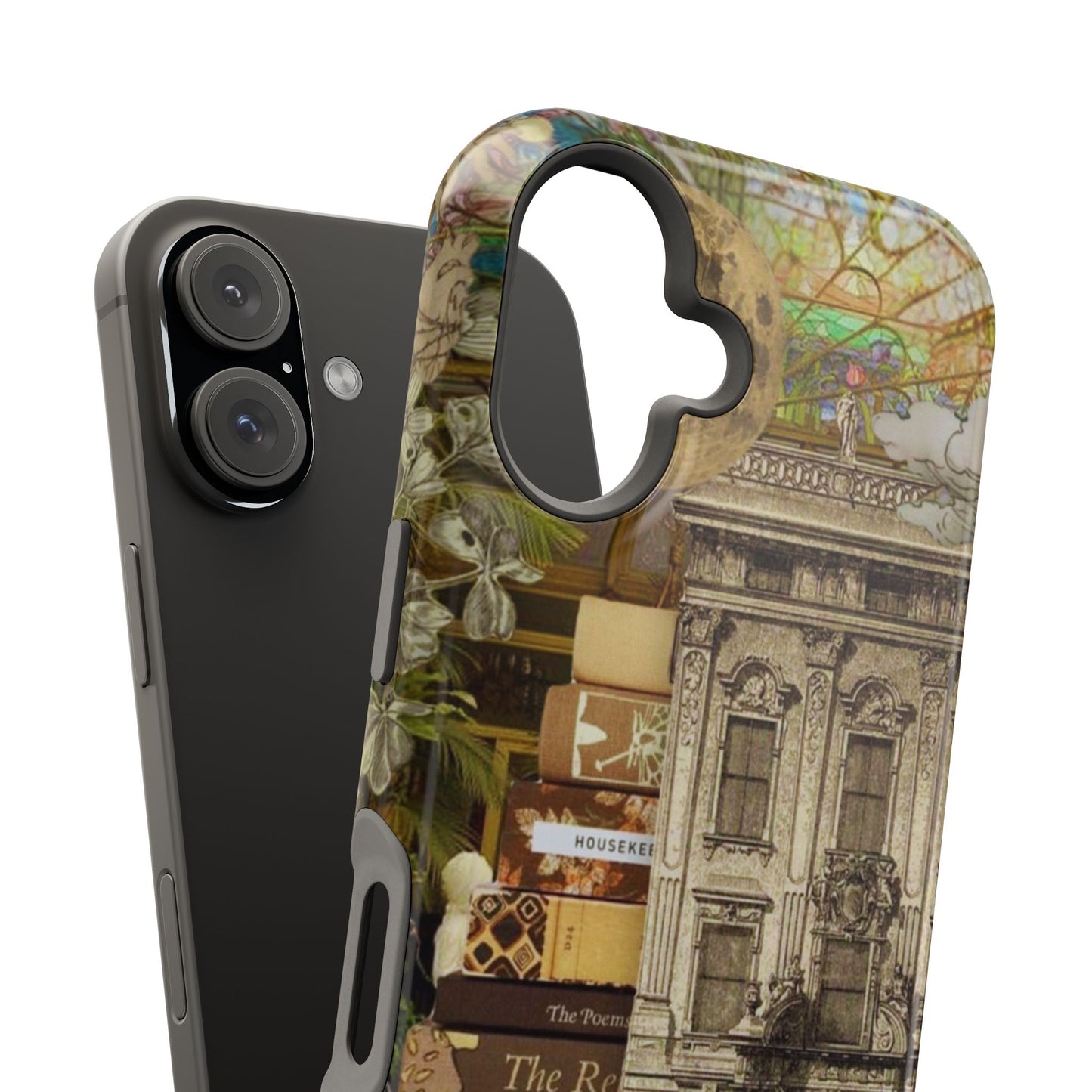 Whimsical Road Trip Collage MagSafe iPhone Case – Dual-Layer Protection with Vintage Art and Adventure Design