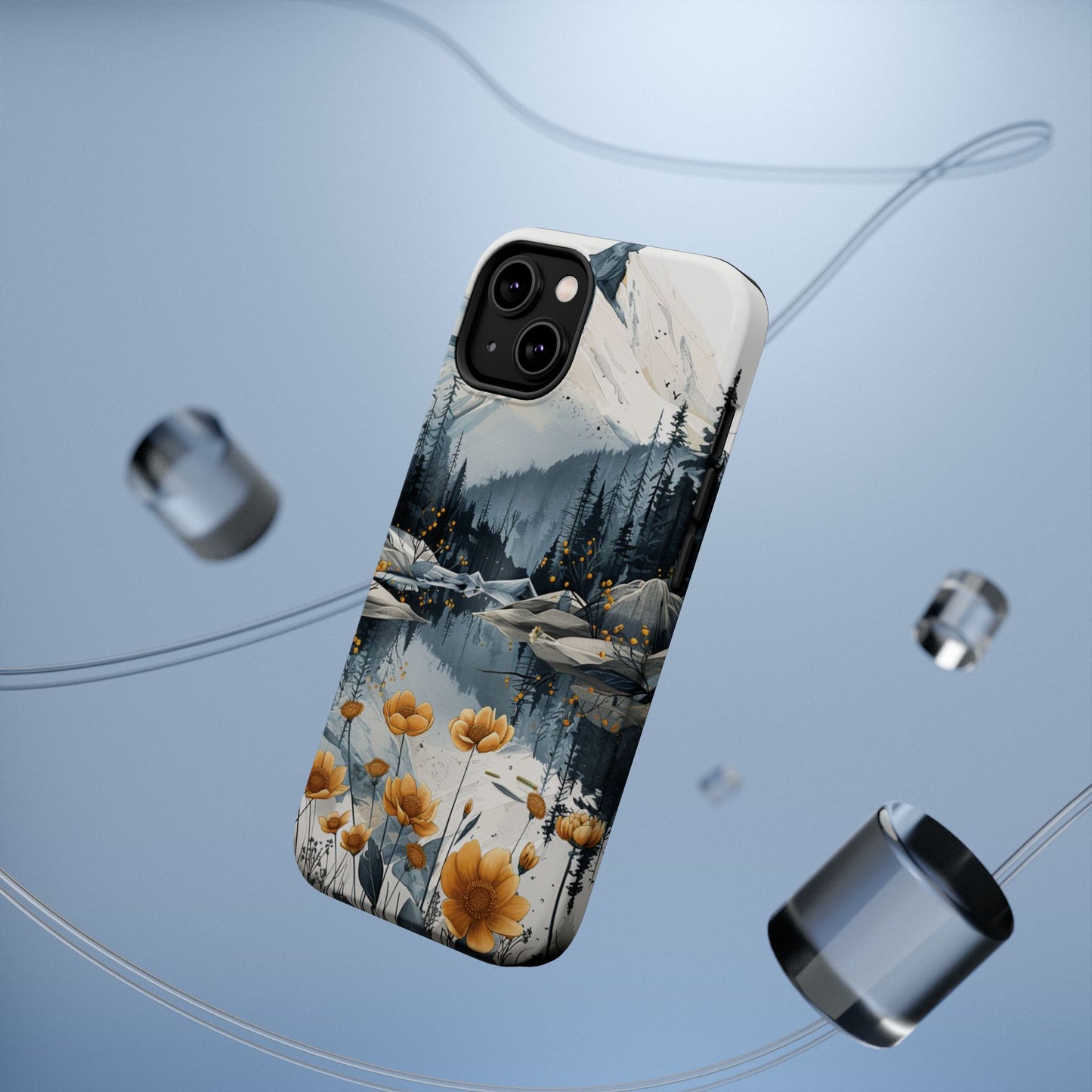 Silver Alpine Wildflower iPhone Case