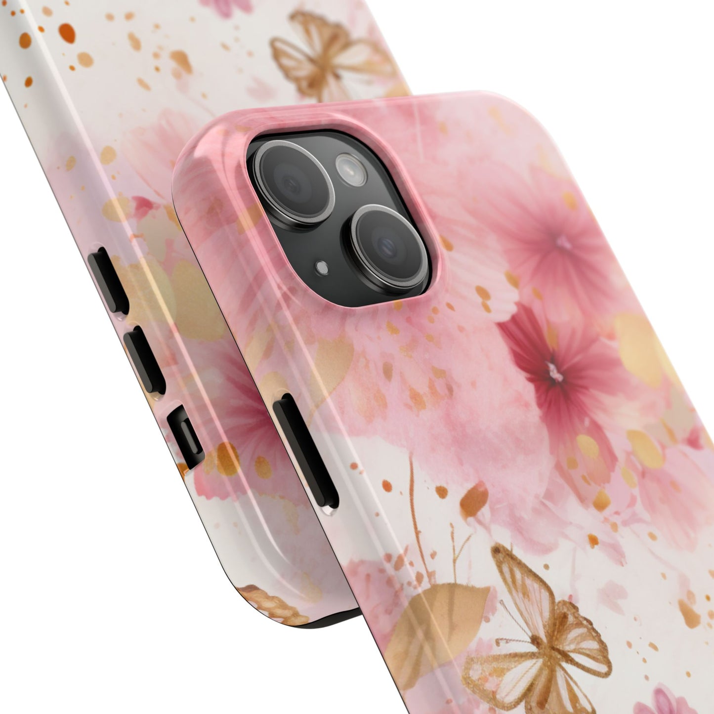 Blush Pink Floral Butterfly - iPhone Case