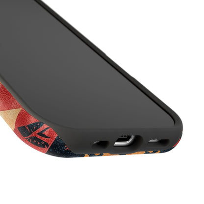 Bold Aztec Pattern Tough MagSafe iPhone Case – Vibrant Geometric Design, Dual-Layer Protection