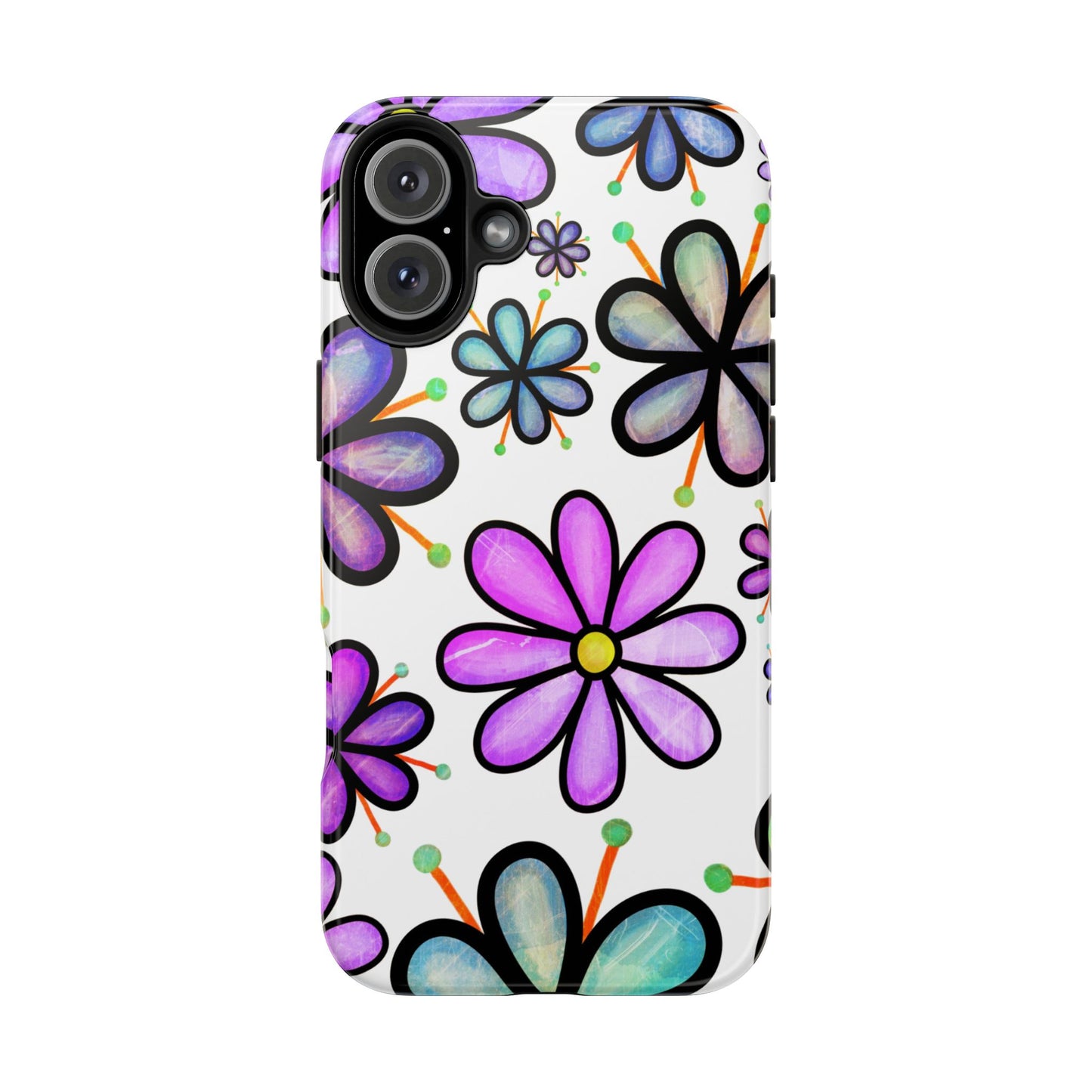 Whimsical Lavender Floral iPhone Case – Ultra-Slim, High-Gloss Finish