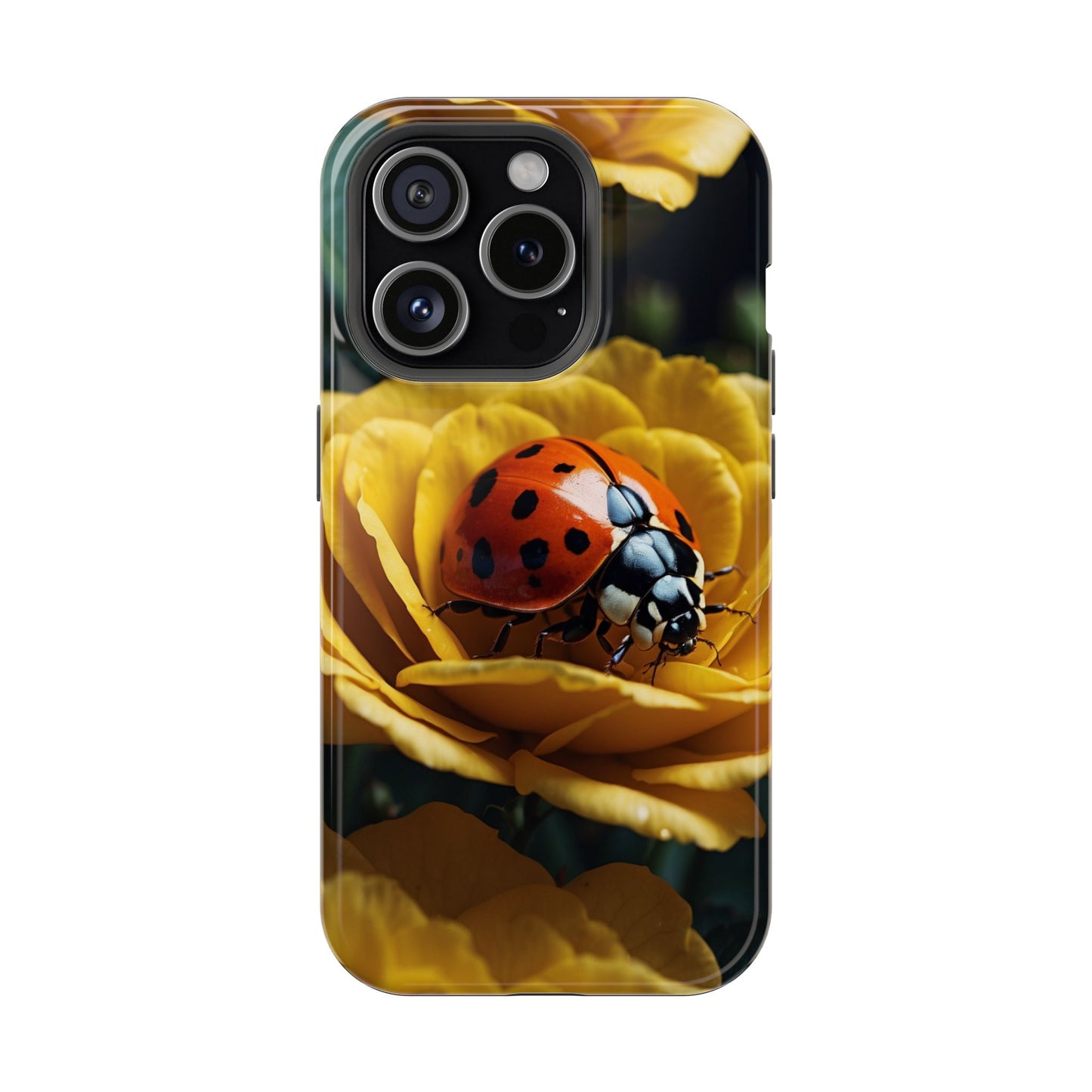 MagSafe iPhone Case: Ladybug on Yellow Petals