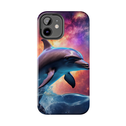 Cosmic Dolphin Galaxy Art - iPhone Case