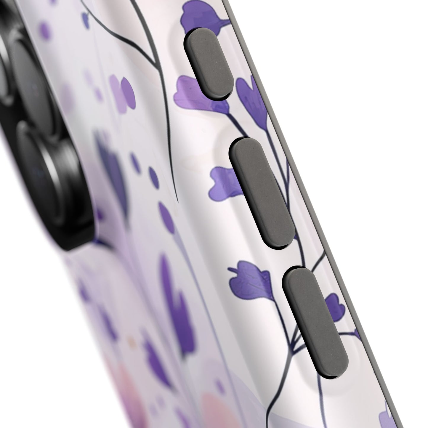 Purple Floral Bliss MagSafe iPhone Case – Delicate Blossom Design