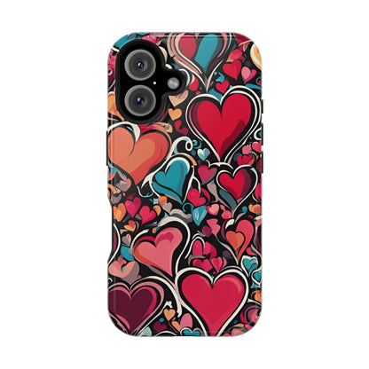 Vibrant Multicolor Heart Art – MagSafe-Compatible iPhone Case