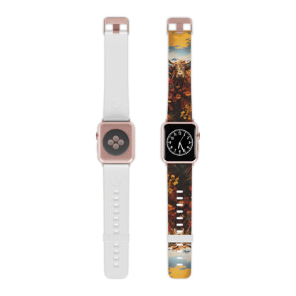 Highland Cow Origami Mountains Apple Watch Band