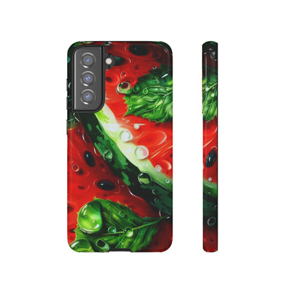 Juicy Watermelon & Mint Samsung Galaxy Case – Tough Dual-Layer, Vibrant Summer Design