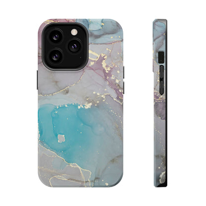 Sky Blue & Purple Marble Wave – MagSafe Case with Dreamy Marble Design