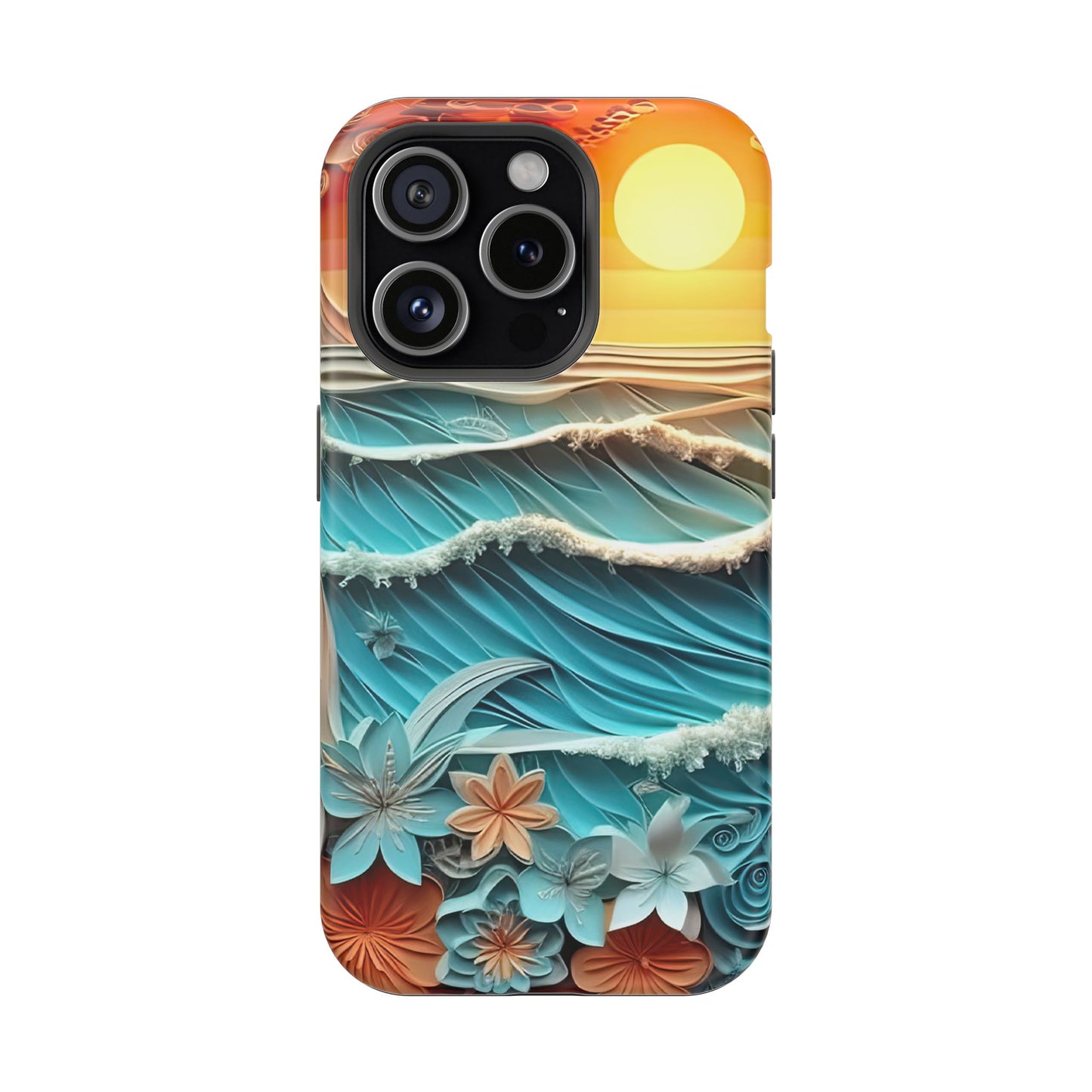 Tropical Sunset Paper Art Ocean – iPhone Series Case