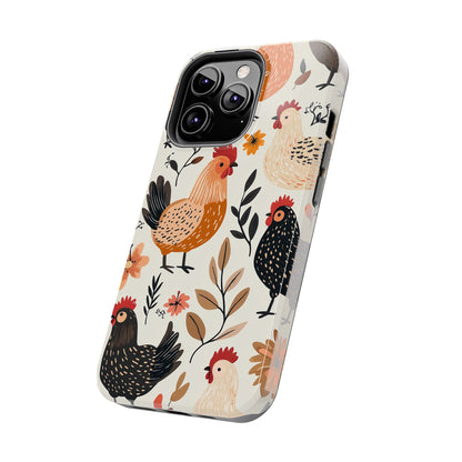 iPhone Case: Cluckin' Vintage – Chickens & Leaves