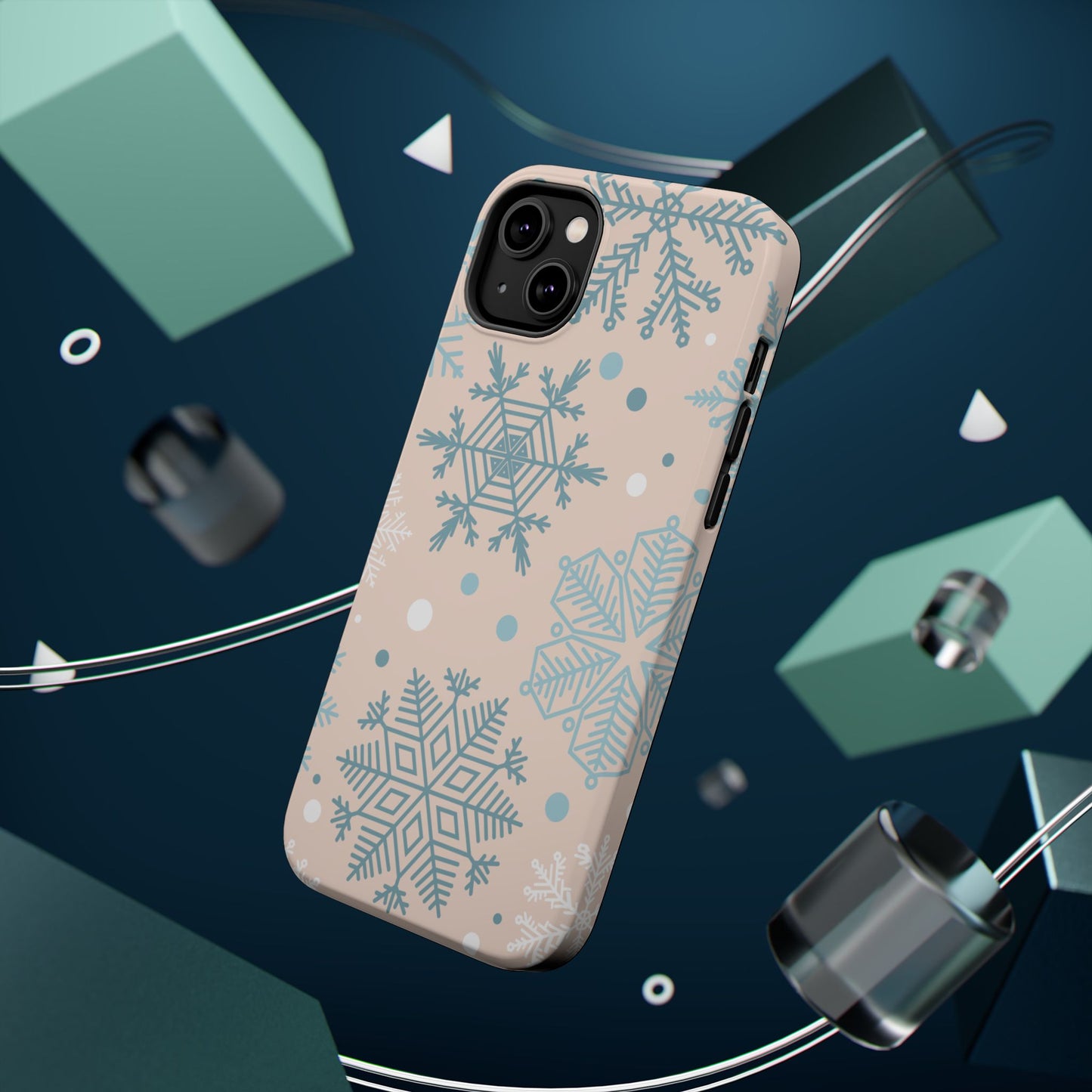 Winter Snowflakes MagSafe iPhone Case – Shockproof, Smooth Matte Finish, Dual-Layer Protection